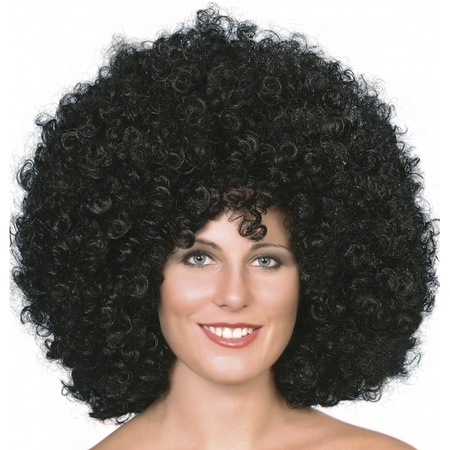 Large afro wig black