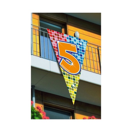 Jumbo flag with the number 5 90 x 150 cm