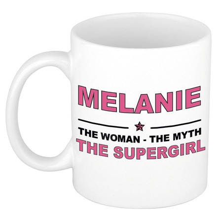 Melanie The woman, The myth the supergirl cadeau koffie mok / thee beker 300 ml