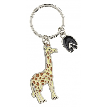 Metalen giraffe dieren sleutelhanger 5 cm