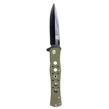 Metal pocket knife green with G10 handle