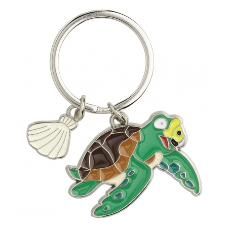 Metal sea turtle key ring 5 cm