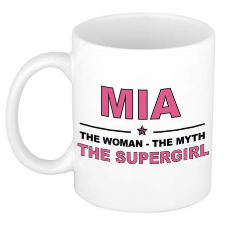 Mia The woman, The myth the supergirl cadeau koffie mok / thee beker 300 ml