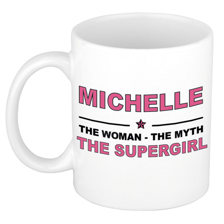 Michelle The woman, The myth the supergirl cadeau koffie mok / thee beker 300 ml
