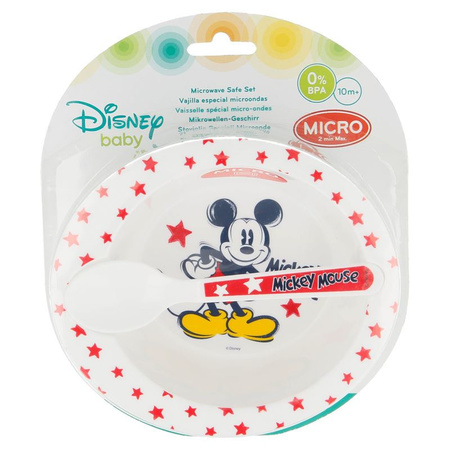 Mickey Mouse plate melamine with spoon 16 cm