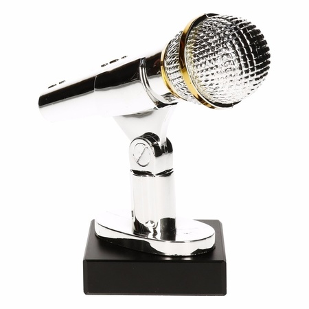 Microphone trophy silver 15 cm