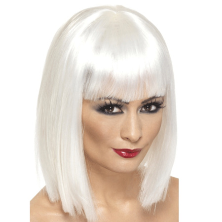 White/blond wig with fringe