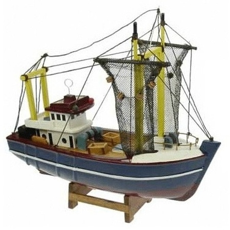 Miniature fishing boat yellow mast 24 cm