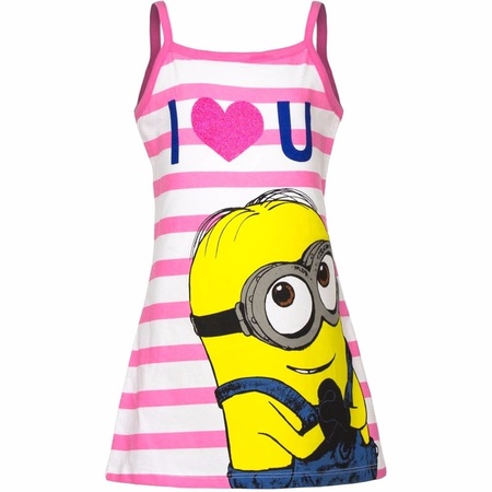 Minions dress white/pink for girls