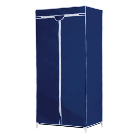 Mobile foldable camping wardrobe with blue cover 160 cm