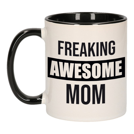 Mother gift mug black freaking awesome mom 300 ml