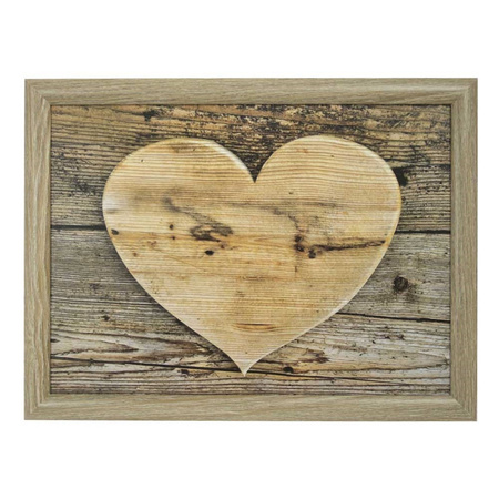Laptray heart wood print 43 x 33 cm