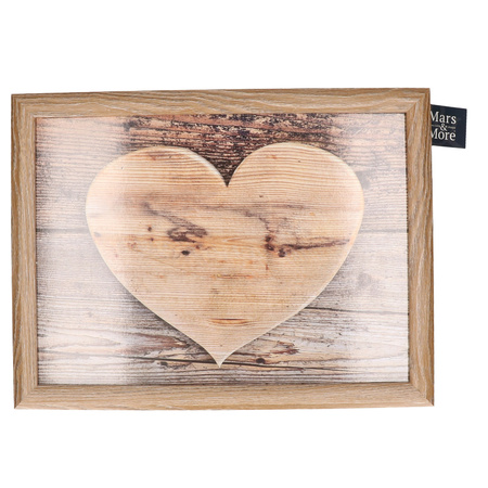 Laptray heart wood print 43 x 33 cm