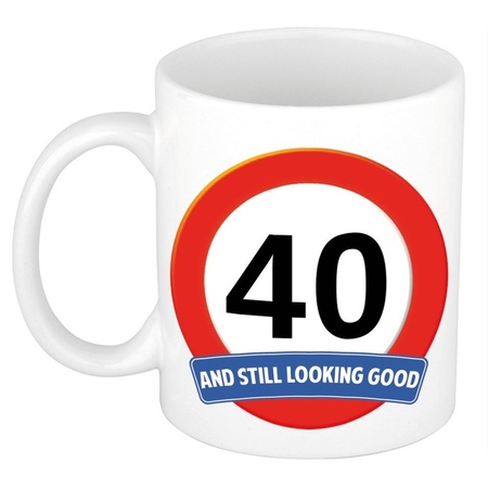 Birthday road sign mug 40 year