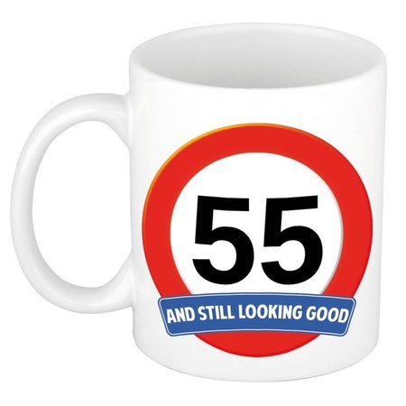 Birthday road sign mug 55 year