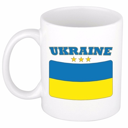 Mok / beker Oekraiense vlag 300 ml