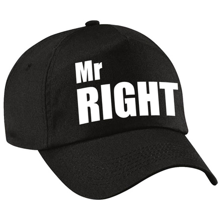 Mr Right en Mrs Always right petten / caps zwart volwassenen