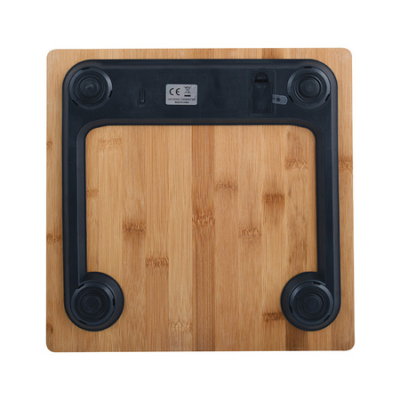MSV Glass digital personal scale 28 x 28 cm - bamboo wood look - glass