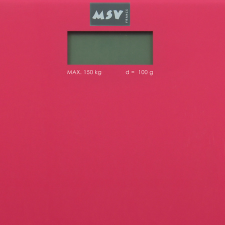 MSV Glass digital personal scale 30 x 30 cm - fuchsia pink - glass