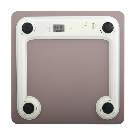 MSV Glass digital personal scale 30 x 30 cm - taupe - glass