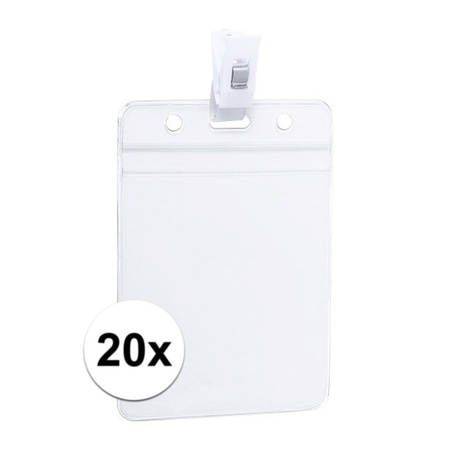 Multipack of 20x Badgeholder with clip 8,5 x 12,2 cm