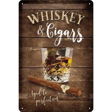 Muurdecoratie Whisky and Cigars 20 x 30 cm