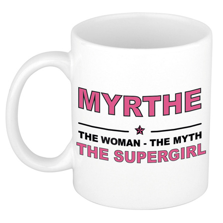 Myrthe The woman, The myth the supergirl cadeau koffie mok / thee beker 300 ml