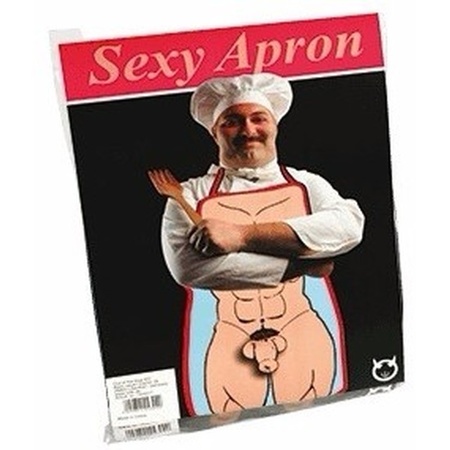 Naked man apron with penis