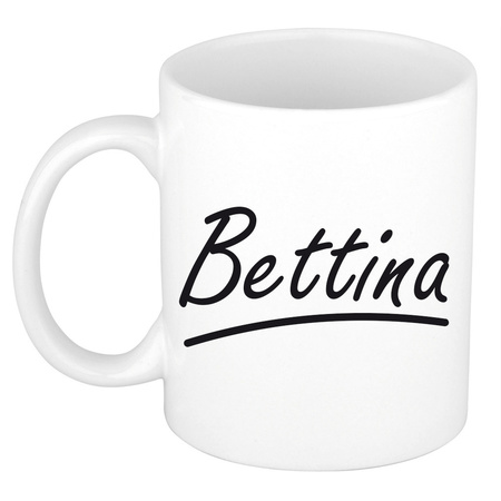 Naam cadeau mok / beker Bettina met sierlijke letters 300 ml