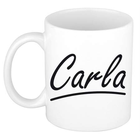 Name mug Carla with elegant letters 300 ml