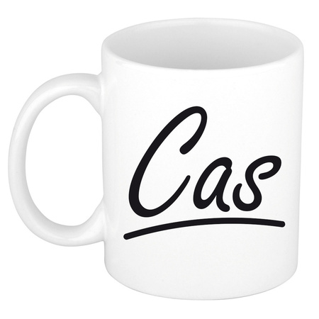 Name mug Cas with elegant letters 300 ml