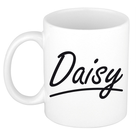 Naam cadeau mok / beker Daisy met sierlijke letters 300 ml