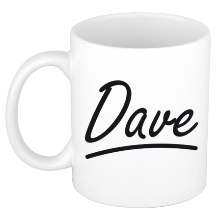 Name mug Dave with elegant letters 300 ml