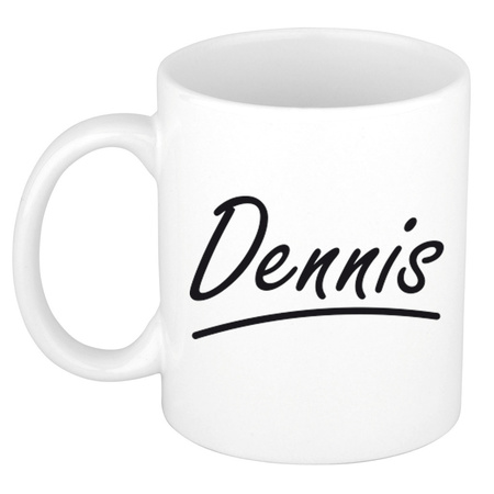 Name mug Dennis with elegant letters 300 ml