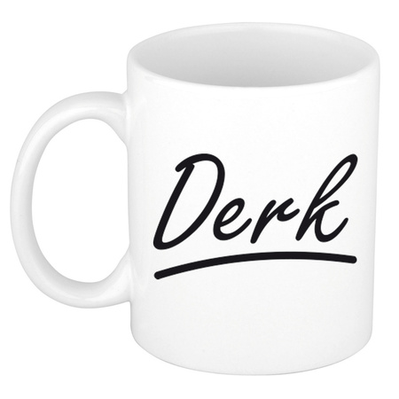 Name mug Derk with elegant letters 300 ml