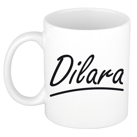Name mug Dilara with elegant letters 300 ml