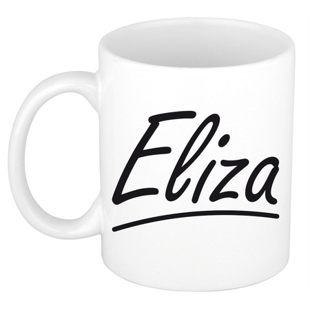 Naam cadeau mok / beker Eliza met sierlijke letters 300 ml