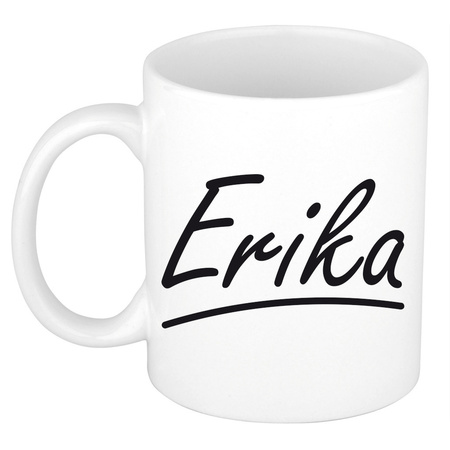 Name mug Erika with elegant letters 300 ml