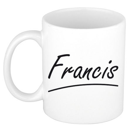 Name mug Francis with elegant letters 300 ml