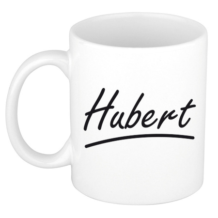 Naam cadeau mok / beker Hubert met sierlijke letters 300 ml