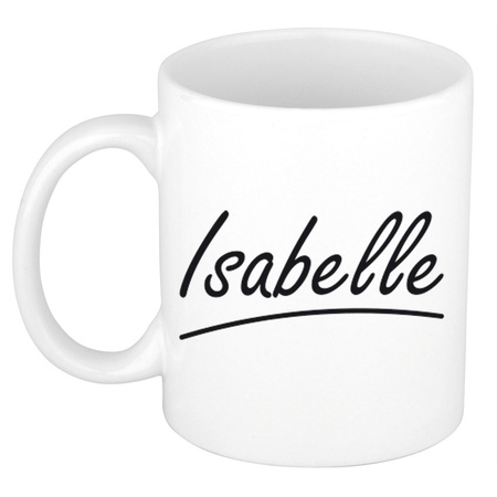 Name mug Isabelle with elegant letters 300 ml