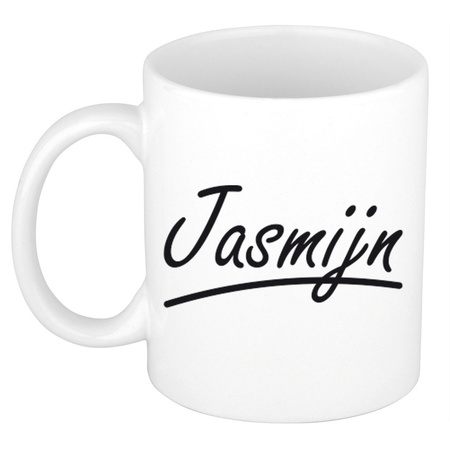 Name mug Jasmijn with elegant letters 300 ml
