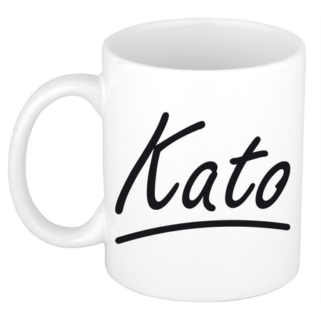 Name mug Kato with elegant letters 300 ml