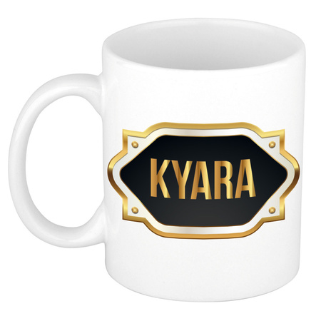 Name mug Kyara with golden emblem 300 ml