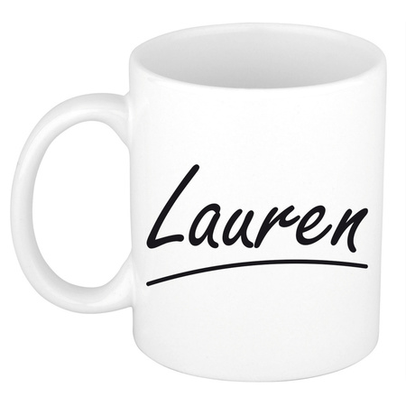 Name mug Lauren with elegant letters 300 ml