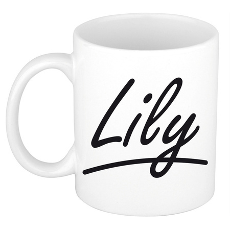 Name mug Lily with elegant letters 300 ml