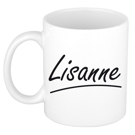 Name mug Lisanne with elegant letters 300 ml