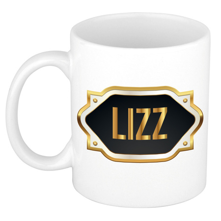 Name mug Lizz with golden emblem 300 ml