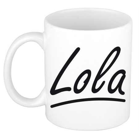 Name mug Lola with elegant letters 300 ml