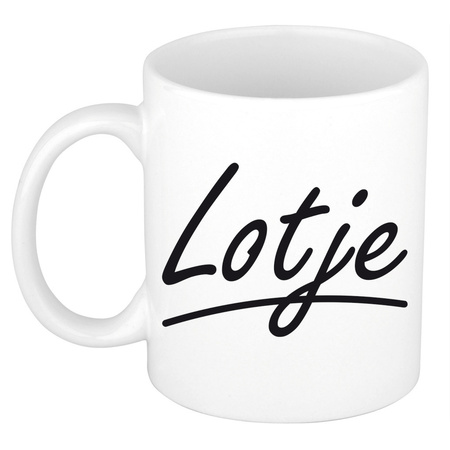 Name mug Lotje with elegant letters 300 ml